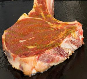 Grilled Rib-Eye Steak with Barbecue Sauce