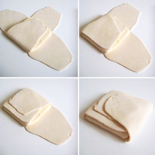 fold the dough over the butter