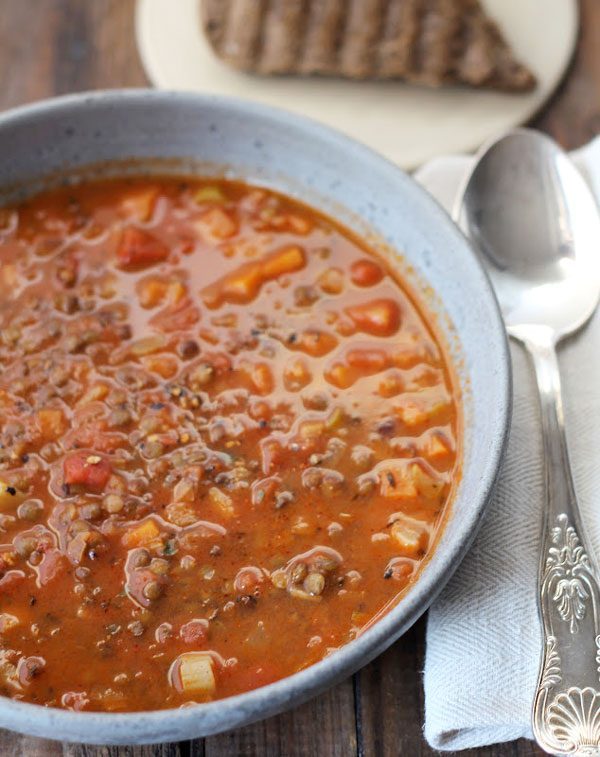 New Recipes: Green Lentil Soup, Rustic Tart with Pesto