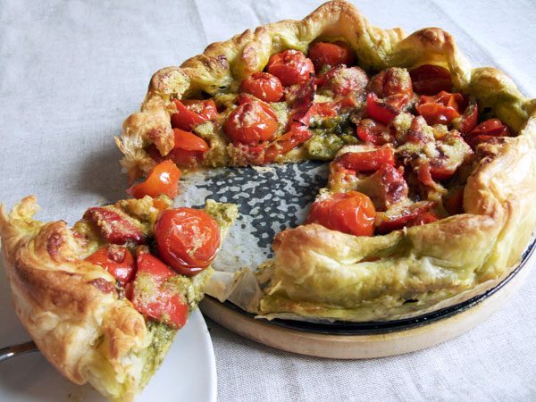 Rustic Pesto Tomato Tart