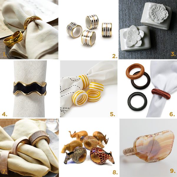 9 Pretty & Elegant Napkin Rings for Your Holiday Dinners