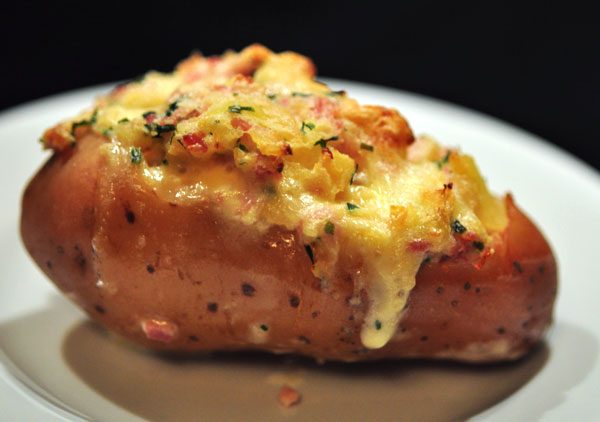 Baked Stuffed Potatoes with Bacon & Cheese