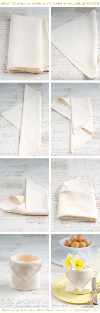 DIY Inspiration: How to Fold a Napkin to Make a Fillable Pouch