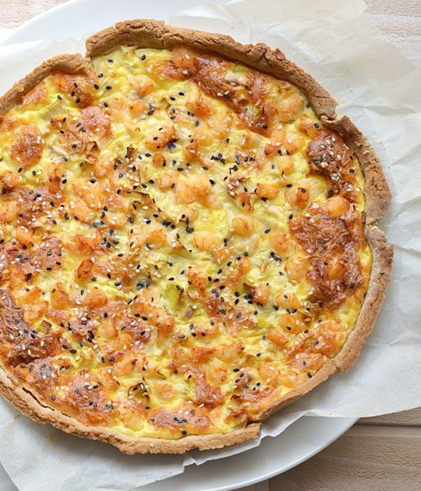Shrimps and Leeks Quiche