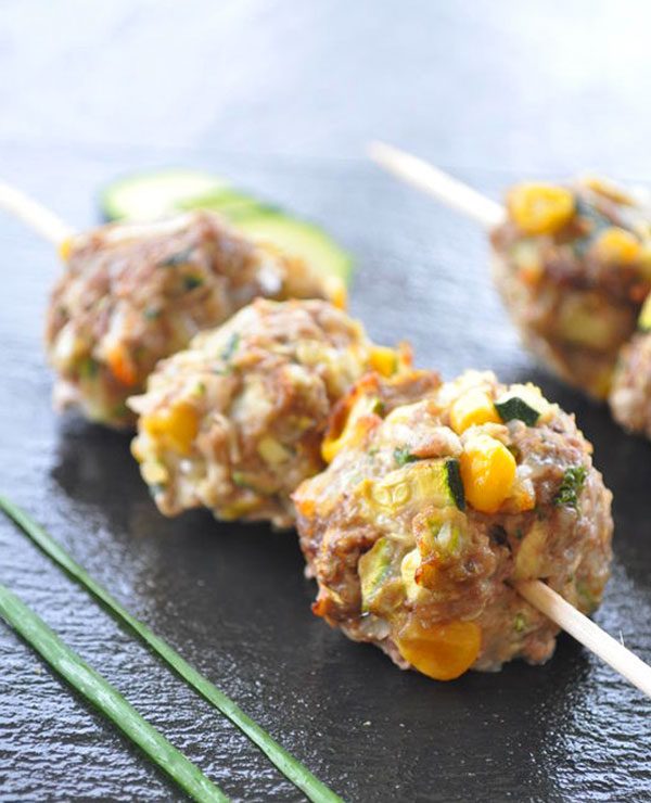 Zucchini Corn Baked Meatballs