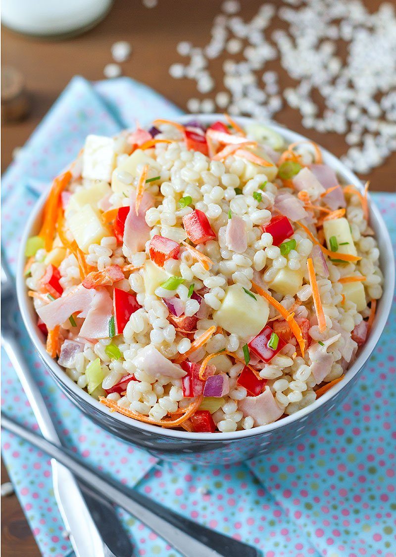 Ham and Cheese Barley Salad