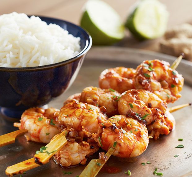 Marinated Tandoori Shrimp Skewers