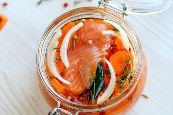 Marinated Smoked Salmon with Herbs & Carrot