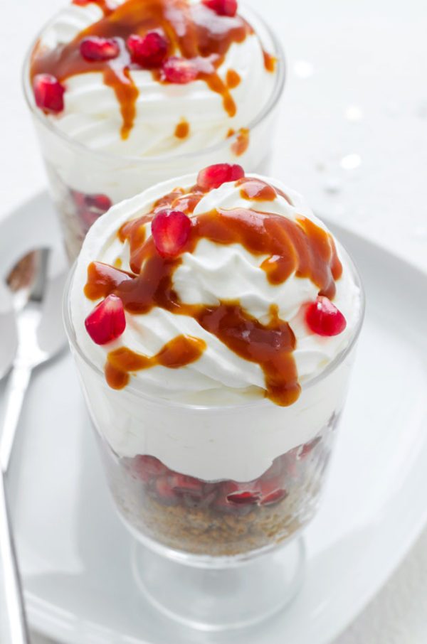 Layered Pomegranate Cheesecake Parfaits