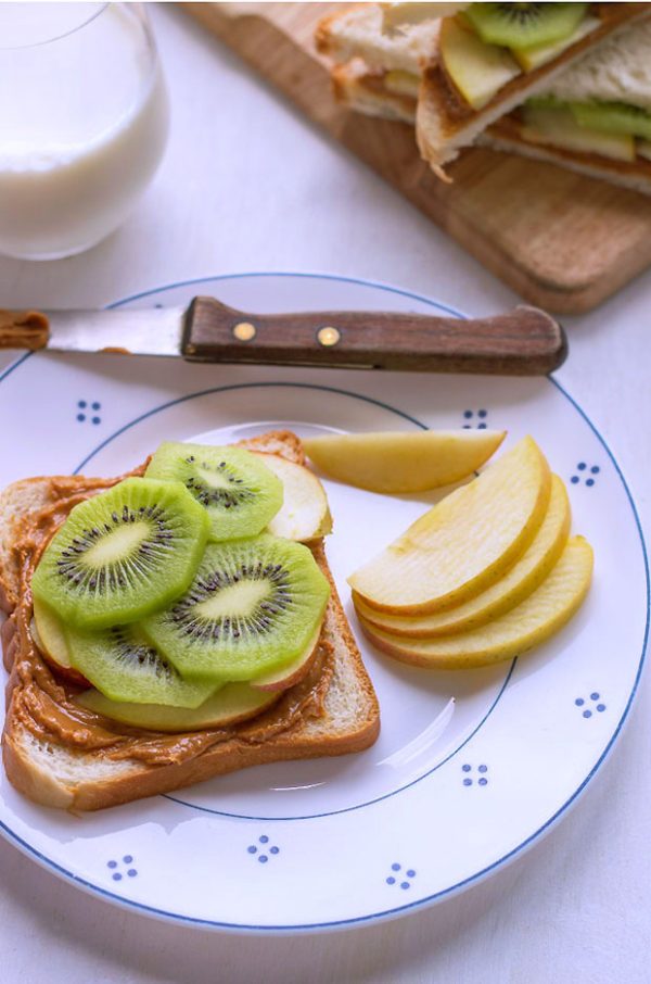 Apple Kiwi Peanut Butter Sandwich