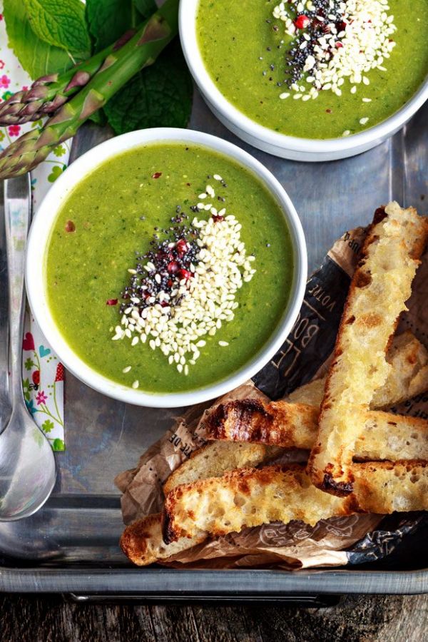 Spring Asparagus Soup - #recipe by #eatwell101 - https://003.wrwe1r1zs3czx3c.workers.dev/spring-greens-soup-recipe