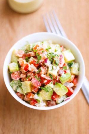 Avocado Salad with Peanut Sauce