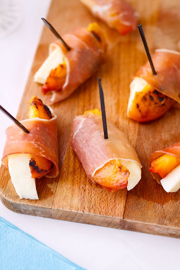 Wrapped Grilled Peaches