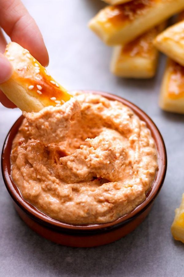 Sun-Dried Tomato Cheese Dip - #recipe by #eatwell101 - https://003.wrwe1r1zs3czx3c.workers.dev/sesame-puff-sticks-and-sun-dried-tomato-cheese-dip-recipe