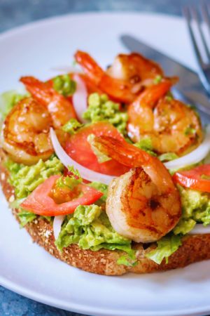 Grilled Shrimp Avocado Toast