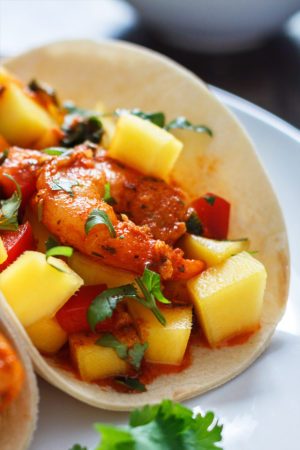 Shrimp Tacos with Mango Salsa