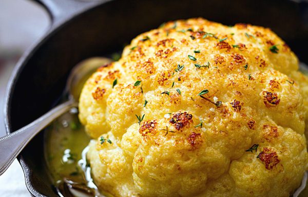 Whole Roasted Cauliflower With Butter Sauce