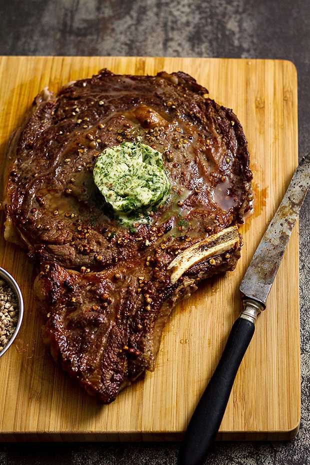 Grilled Bone-in Ribeye Steak