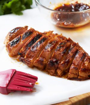 Grilled Chicken Salad with Cabbage and Raspberry Balsamic Dressing