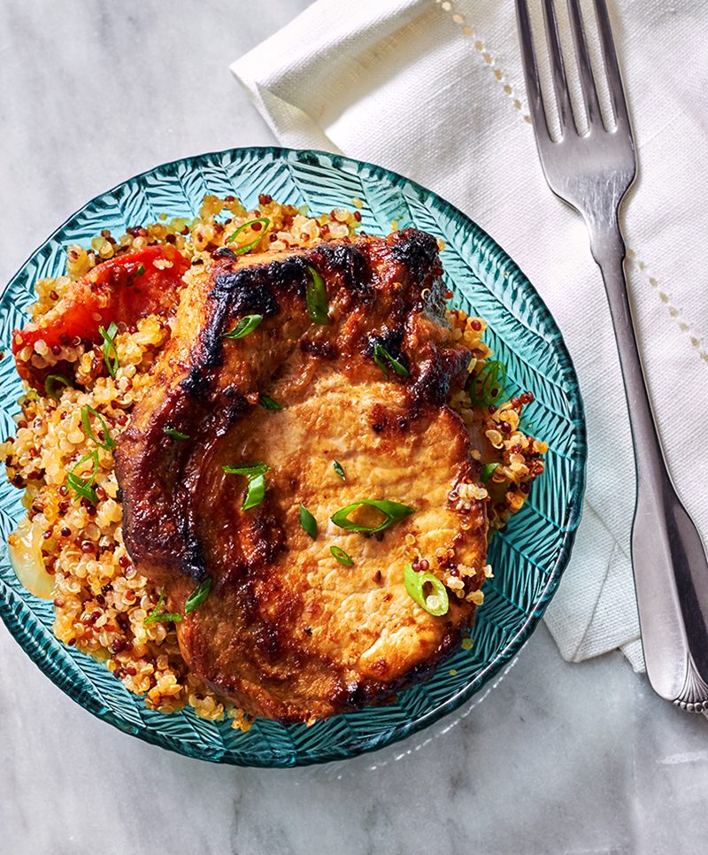 one pot pork chosp and quinoa