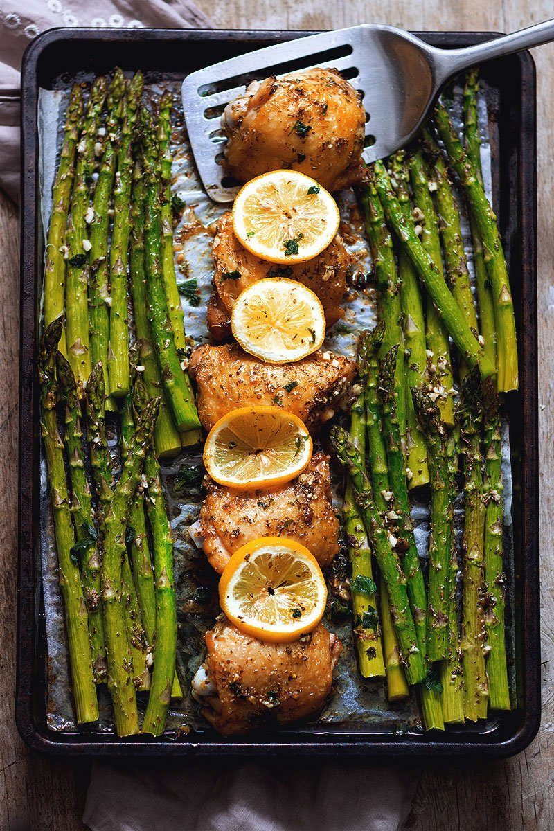 Sheet Pan Garlic Butter Chicken and Asparagus