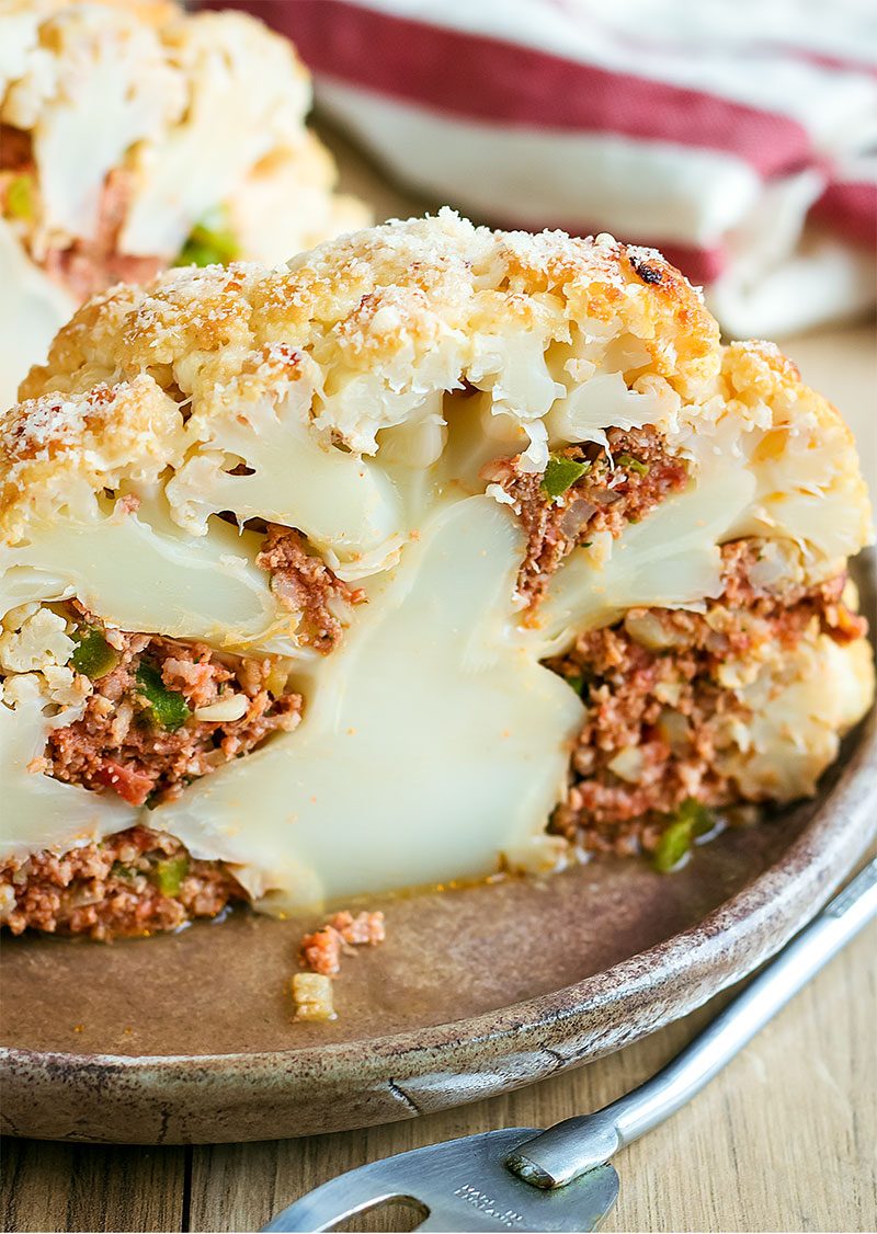 baked parmesan beef cauliflower
