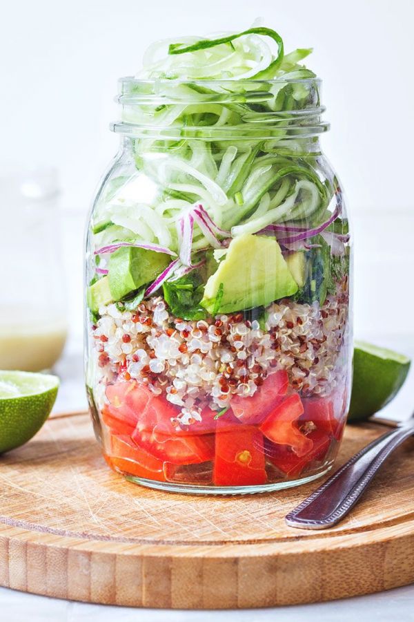 Quinoa Cucumber Mason Jar Salad - #recipe by #eatwell101 - https://003.wrwe1r1zs3czx3c.workers.dev/quinoa-cucumber-mason-jar-salad-recipe