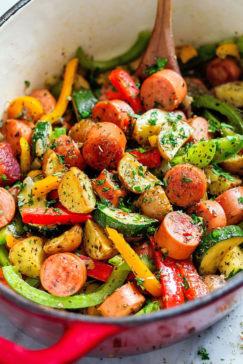 20 Minute Healthy Sausage and Veggies One-Pot
