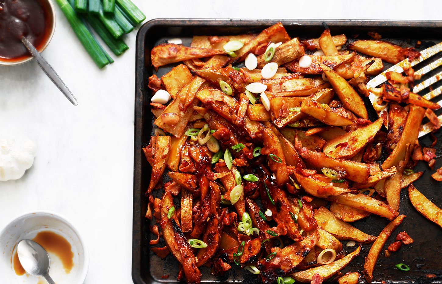 Baked Garlic Ketchup Potato Fries