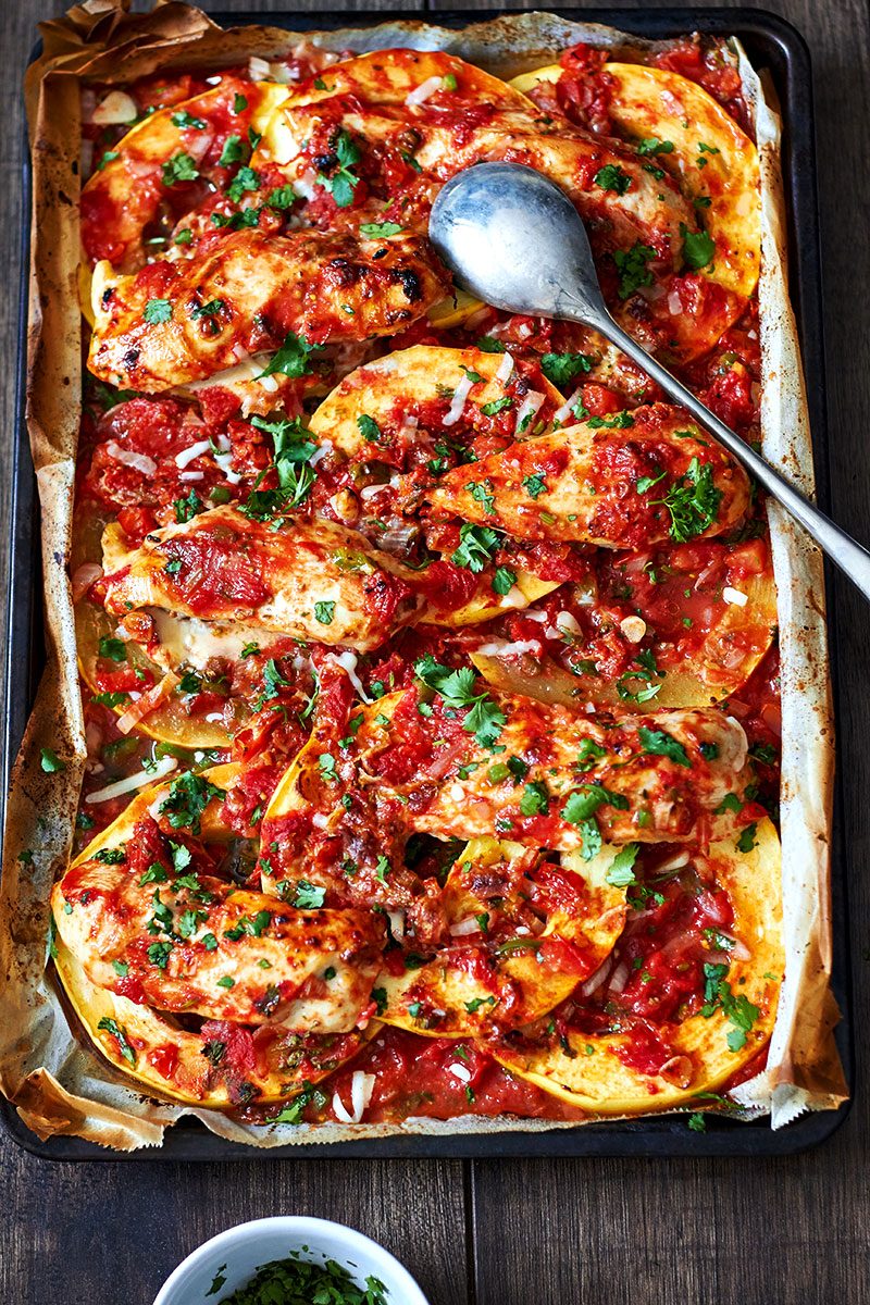 Baked Chicken Breasts with Spaghetti Squash