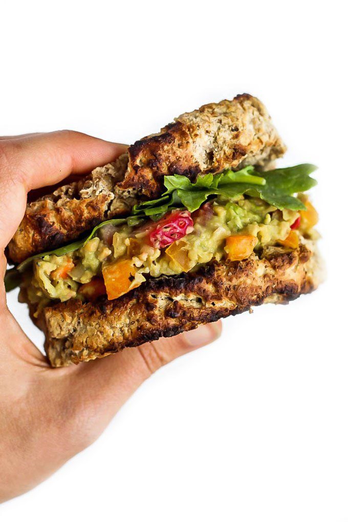 Strawberry Avocado Chickpea Salad Sandwiches