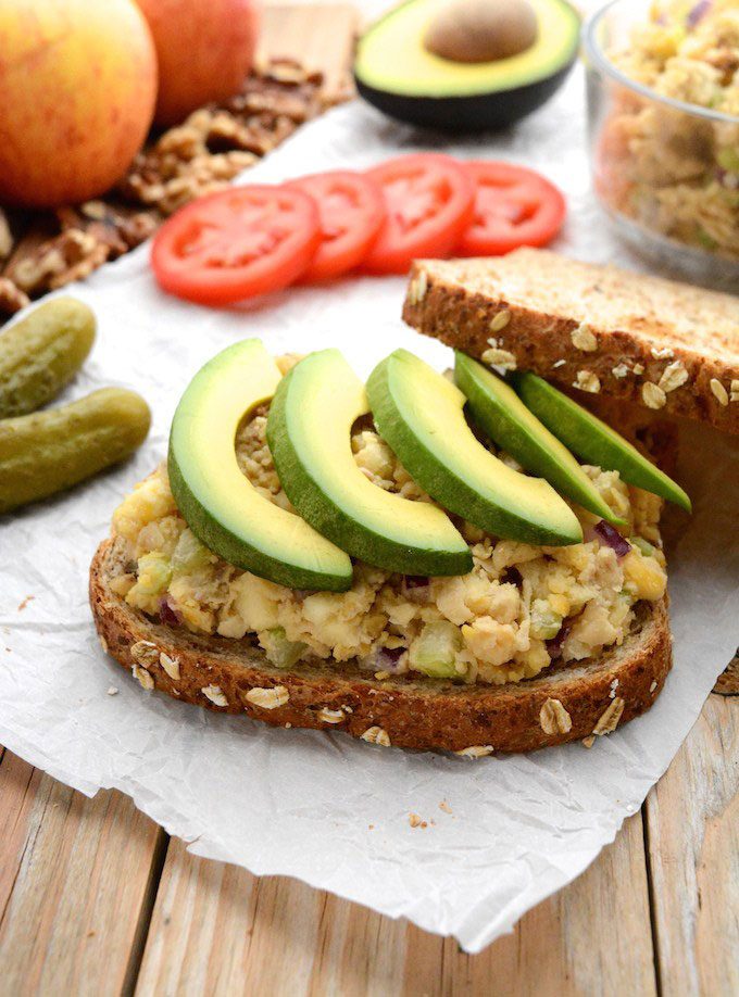 AppleWalnut Chickpeas Salad Sandwich