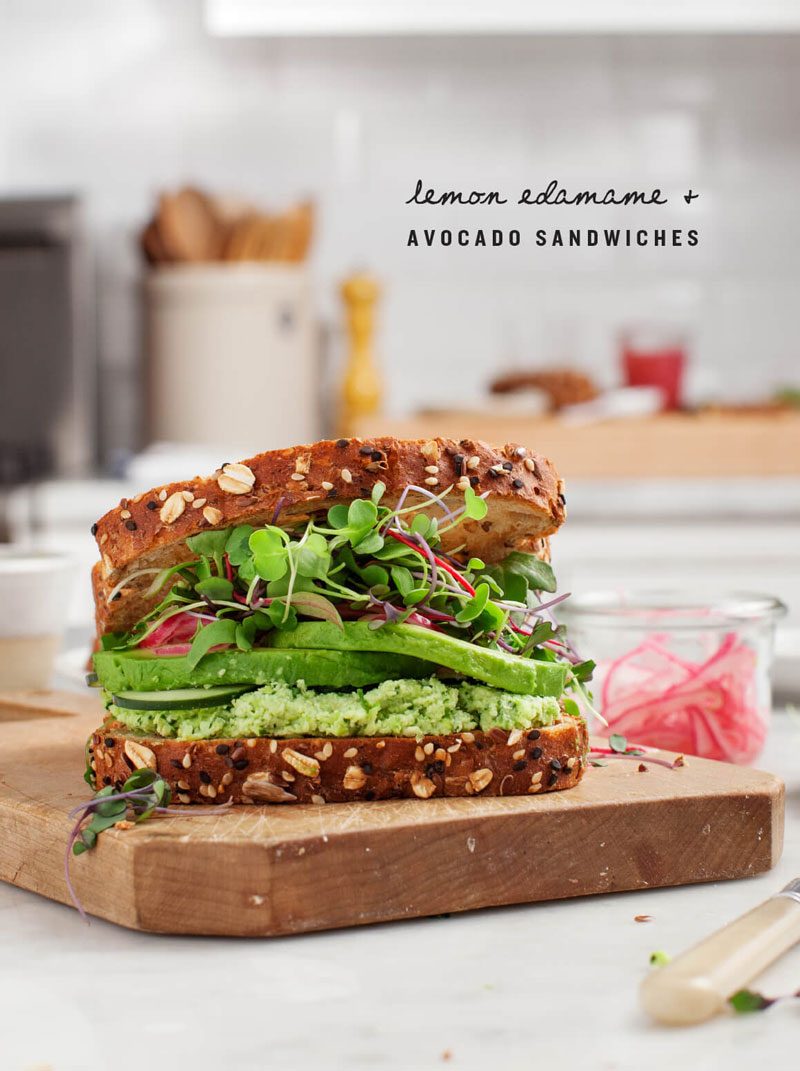 Lemon Edamame Avocado Sandwich