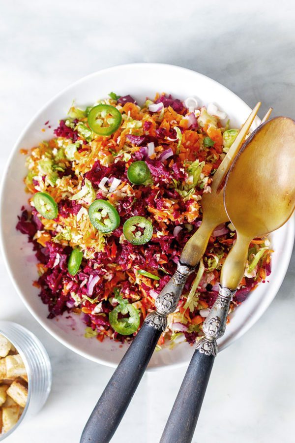 Shaved Brussels Sprout Salad with Beet and Carrots - #recipe by #eatwell101 - https://003.wrwe1r1zs3czx3c.workers.dev/chopped-brussels-sprout-salad-recipe