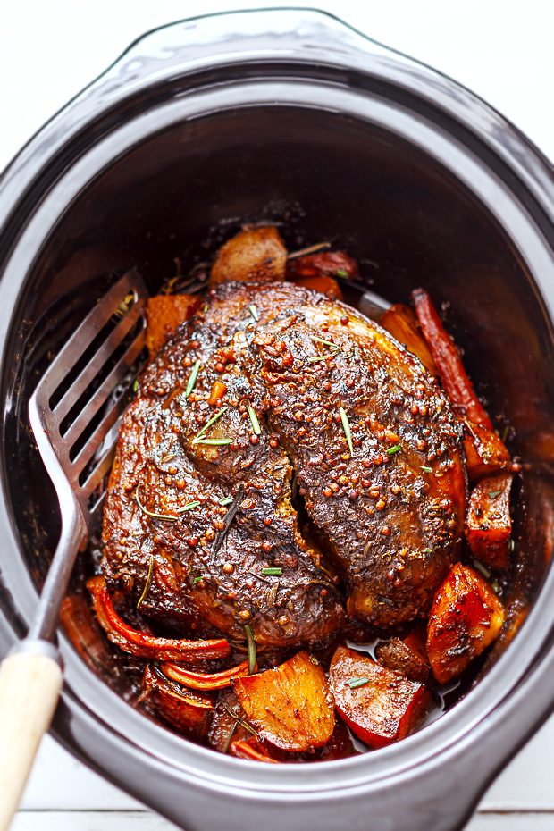 Garlic and Rosemary Balsamic Slow-Roasted Pork Shoulder