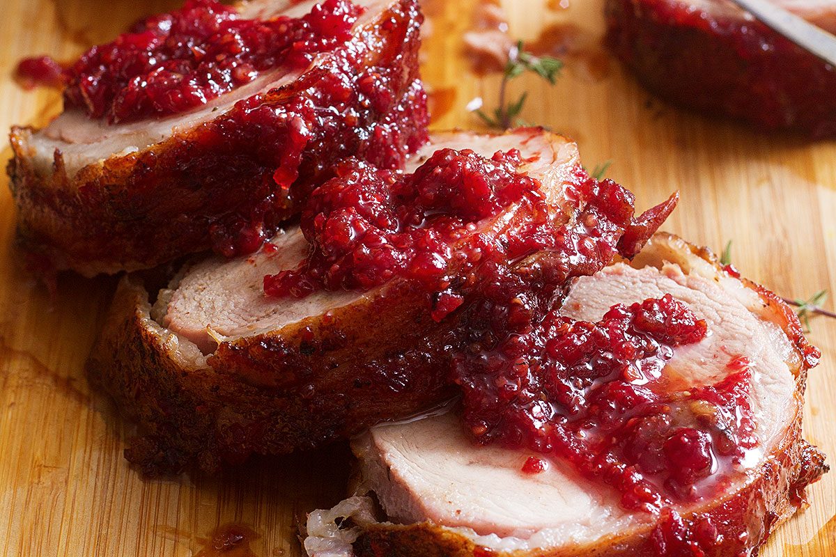 Roasted Pork Tenderloin with Cranberry Glaze