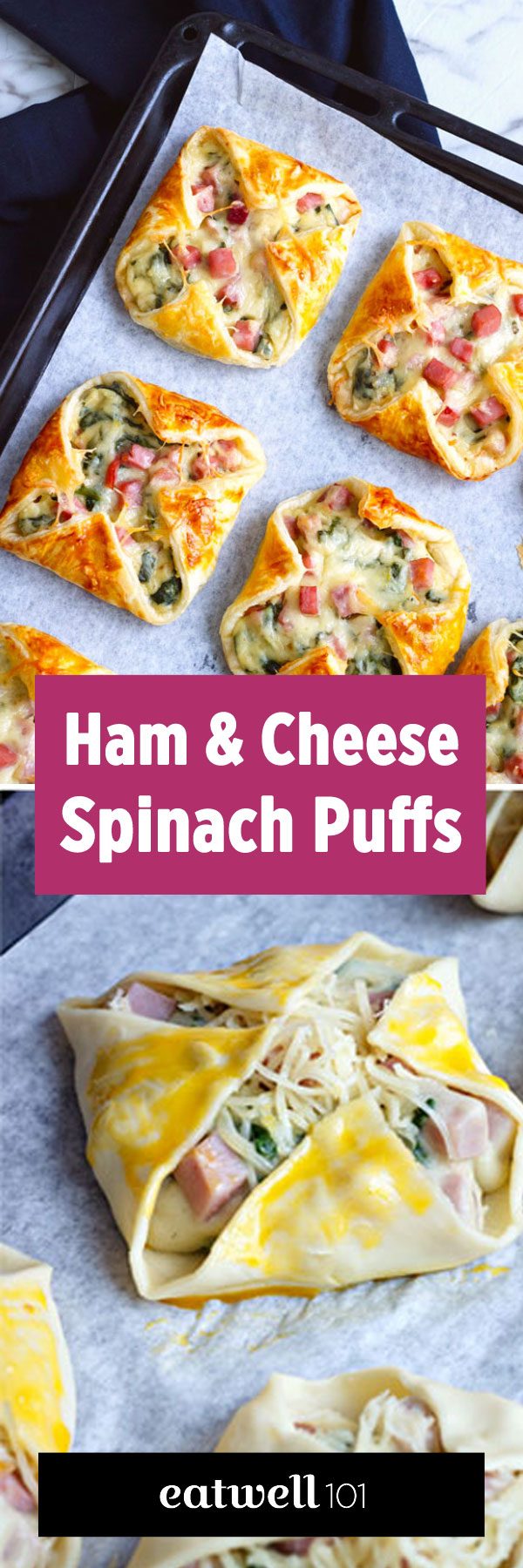 Ham Cheese & Spinach Puffs