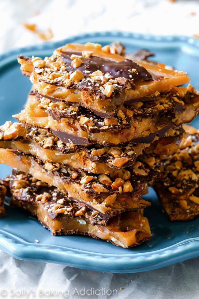 Salted Dark Chocolate Almond Toffee
