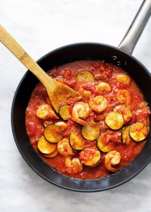 Tomato Zucchini Shrimp Stir-fry