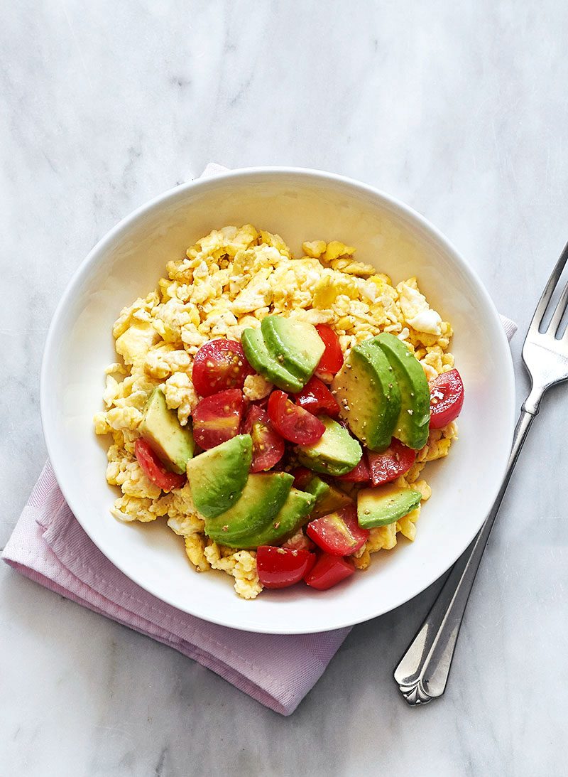 Avocado and Tomato Breakfast Scramble
