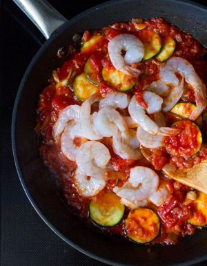 Tomato Zucchini Shrimp Stir-fry