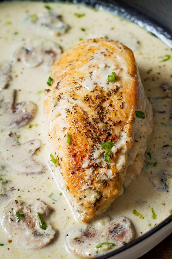 Creamy Chicken and Mushroom Skillet - #recipe by #eatwell101 - https://003.wrwe1r1zs3czx3c.workers.dev/creamy-chicken-mushroom-skillet-recipe