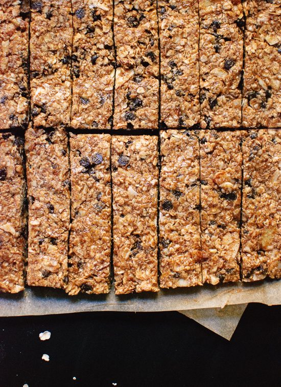 Honey-Sweetened Almond Chocolate Chip Granola Bars