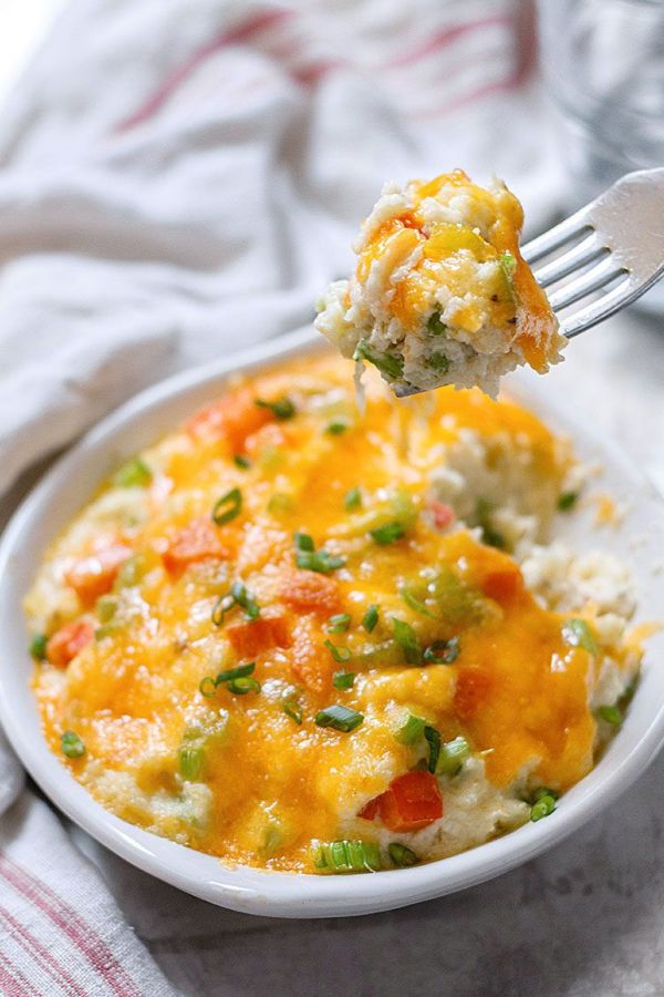 Loaded Mashed Cauliflower Casserole - #recipe by #eatwell101 - https://003.wrwe1r1zs3czx3c.workers.dev/low-carb-cauliflower-casserole-recipe