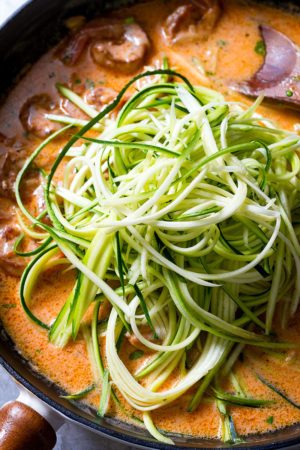 Zucchini Noodles with Shrimp Sauce