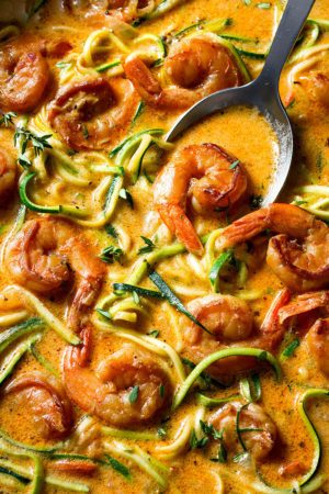 Zucchini Noodles with Shrimp Sauce