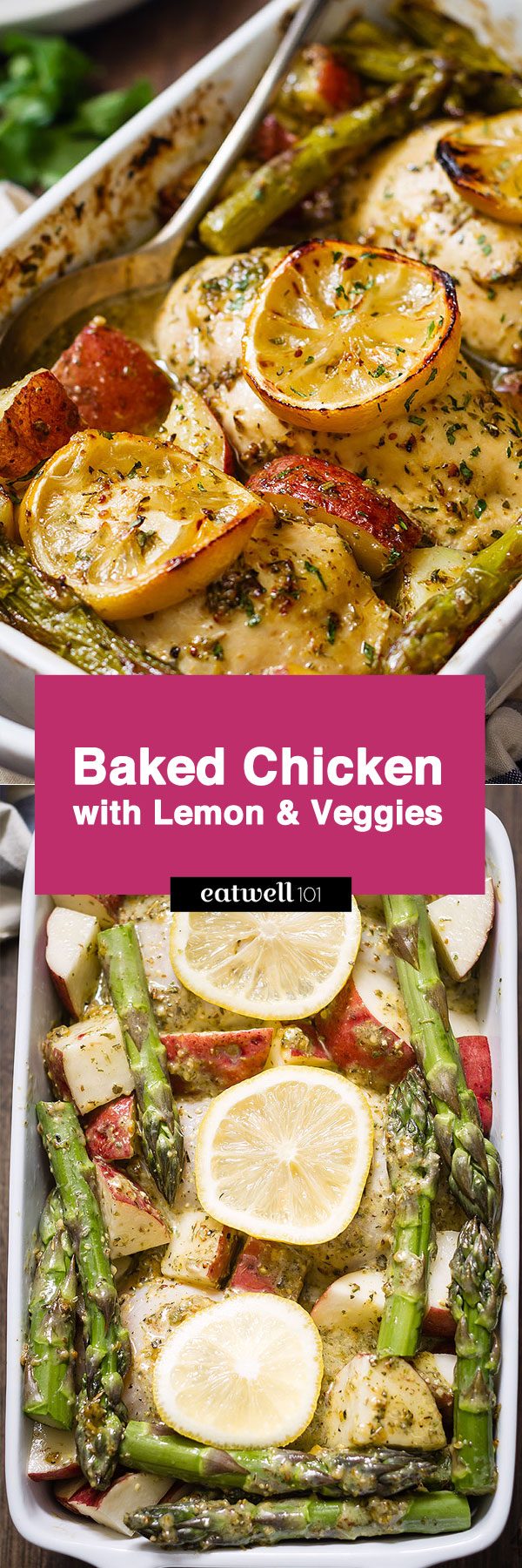 Baked Chicken Breasts with Lemon & Veggies - #chicken #recipe #eatwell101 - These baked chicken breasts make a healthy, nourishing dinner prepared in just one pan.