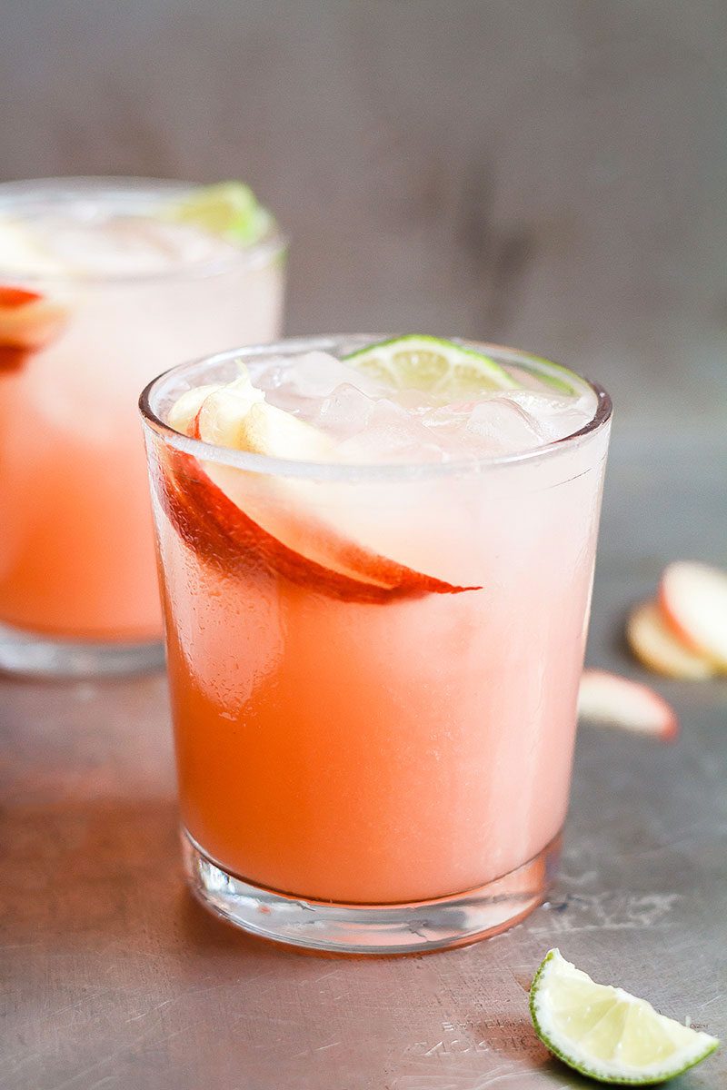 Homemade Lemonade with Fresh Peach