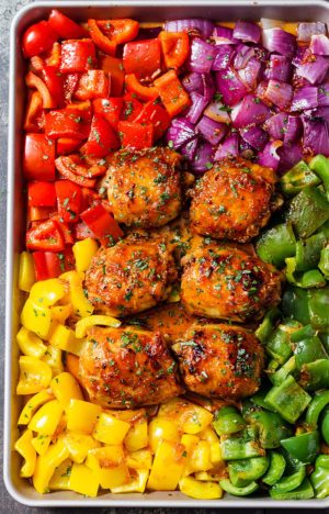 Sheet-Pan Honey Chili Chicken with Veggies