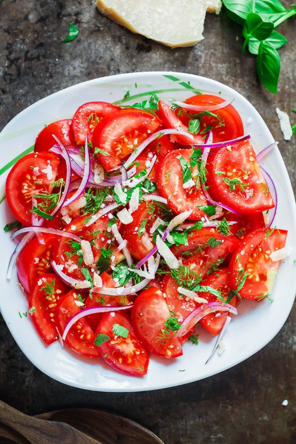 Fresh Herbs and Tomato Salad - #recipe by #eatwell101 - https://003.wrwe1r1zs3czx3c.workers.dev/tomato-salad-recipe